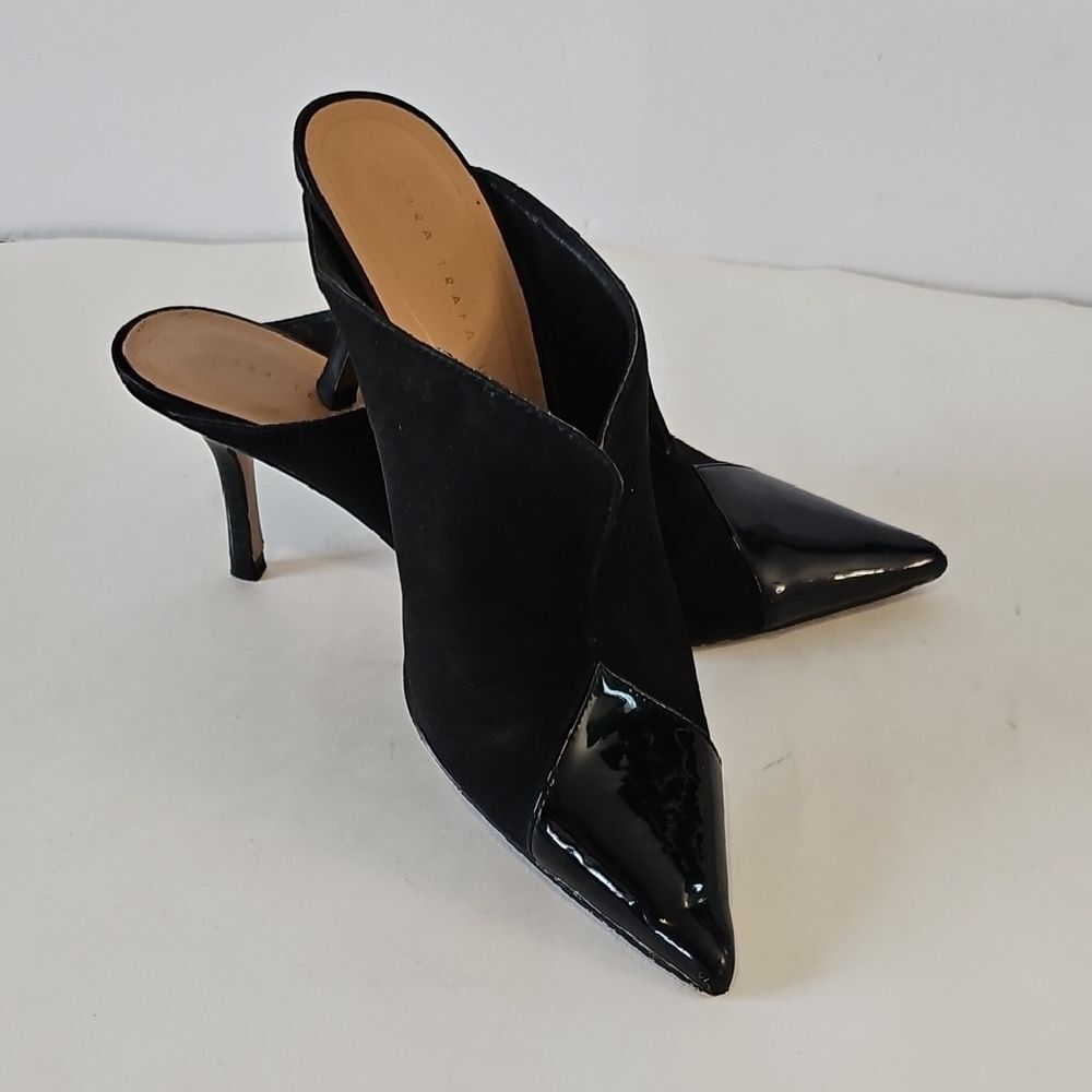 Zara Black Heeled Mules Size 36 (US 6)